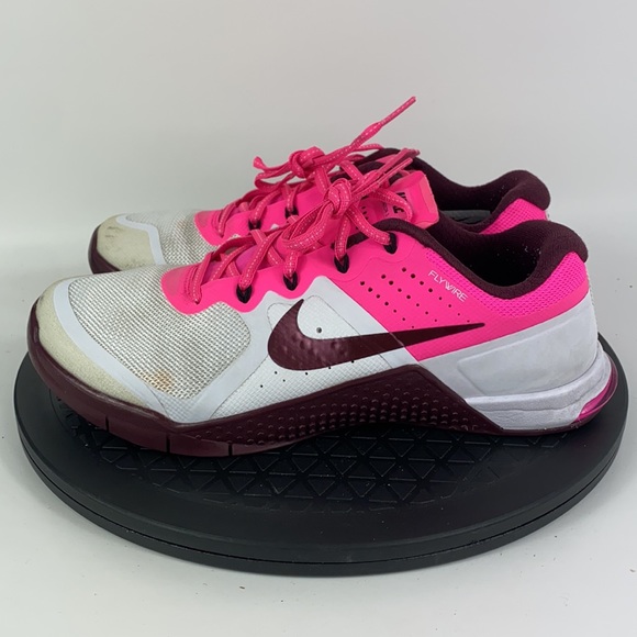 Nike Metcon 2 White/Pink/Maroon Training Shoes 821913-106 Women's Size 8 - Picture 8 of 14